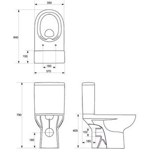 Унитаз-компакт безободковый Cersanit Street Fusion Clean ON с сиденьем микролифт Slim (S-KO-SFU011-3/5-COn-S-DL-w)