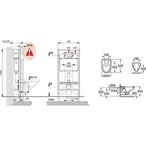 Комплект унитаза Roca Victoria унитаз с сиденьем микролифт + инсталляция, кнопка хром (893100000)