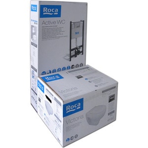 Комплект унитаза Roca Victoria унитаз с сиденьем микролифт + инсталляция, кнопка хром (893100000)