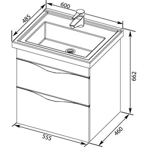 Тумба под раковину Aquanet Эвора 60 дуб антик (183000)