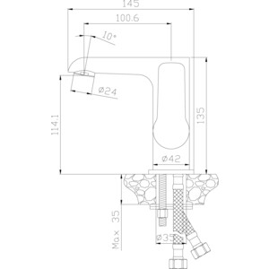 Смеситель для раковины Rossinka Silvermix белый\хром (W35-11)