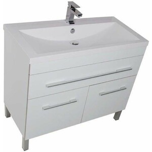 Тумба под раковину Aquanet Верона 100 с дверцами и ящиком, белая (182710)