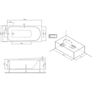 Фронтальная панель Am.Pm Like 150 (W80A-150-070W-P)