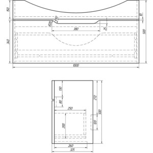 Тумба под раковину Dreja Laguna 105 с ящиком, белый глянец (99.0104)