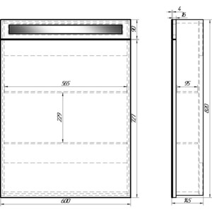 Зеркальный шкаф Dreja Uni 60 (99.9001)
