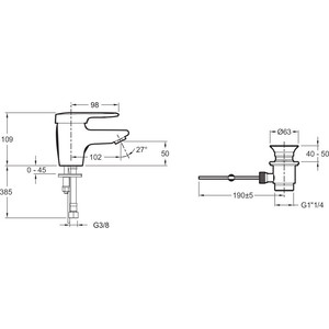 Смеситель для раковины Jacob Delafon Kandel (E660RU-CP (E660-CP))