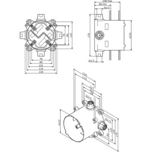Механизм скрытого монтажа Am.Pm MultiDock F100100