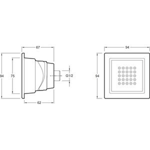 Боковая форсунка Jacob Delafon WaterTile (E3878-CP)
