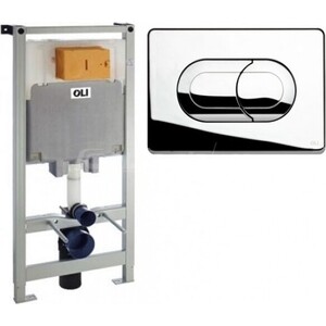 Инсталляция для унитаза OLI 80 Sanitarblock пневматическая с кнопкой Salina, хром (300573)