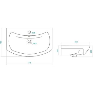 Раковина мебельная Santek Балтика 70 (1WH207776)