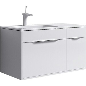 Тумба с раковиной Aqwella Malaga L 90x45 белая (Mal.01.09/L + Mal.09.04.D-L)