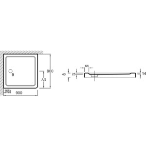 Душевой поддон Jacob Delafon Flight 90 (E62442-00)