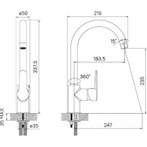 Смеситель для кухни IDDIS Cuba хром (CUBSBJ0i05)