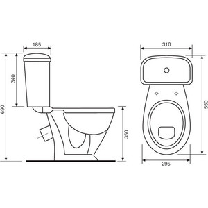 Унитаз-компакт Оскольская керамика Детский Стандарт (47901110022/ 47901130022)