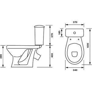 Унитаз-компакт Оскольская керамика Суперкомпакт (44901110022)
