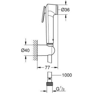 Гигиенический набор Grohe Tempesta-F белый/хром (26355IL0)