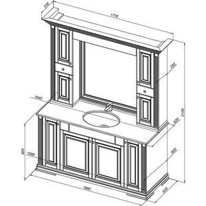 Зеркало-шкаф Aquanet Кастильо 160 белый (183178)