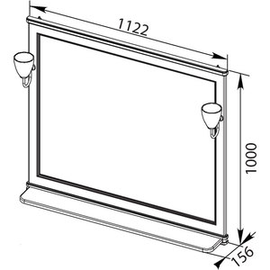 Зеркало Aquanet Валенса 110 белый краколет/серебро (180149)