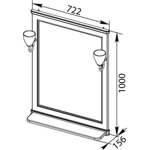 Зеркало Aquanet Валенса 70 черный краколет/серебро (180298)