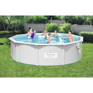 Стальной бассейн Bestway 56384 BW Hydrium 460х120см, 17430л, песч.фил.-нас. 5678л/ч, лестн., тент, подст., попл.-доз.