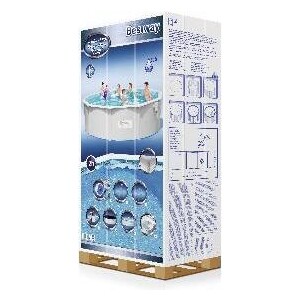 Стальной бассейн Bestway 56384 BW Hydrium 460х120см, 17430л, песч.фил.-нас. 5678л/ч, лестн., тент, подст., попл.-доз.