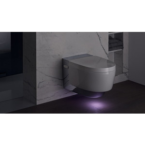 Унитаз-биде подвесной безободковый Geberit AquaClean Mera Comfort Rimfree, с сиденьем микролифт, дизайн панель хром (146.214.21.1)