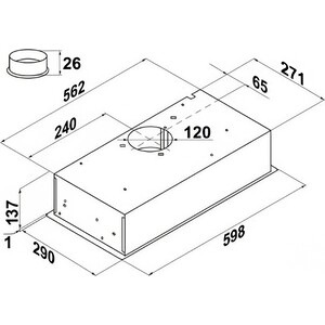 Вытяжка встраиваемая MAUNFELD Crosby rocky 60 черный