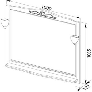 Зеркало Aquanet Амелия 100 орех, массив бука (175289)
