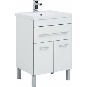 Тумба под раковину Aquanet Верона 58 с дверцами и ящиком, белая (182507)