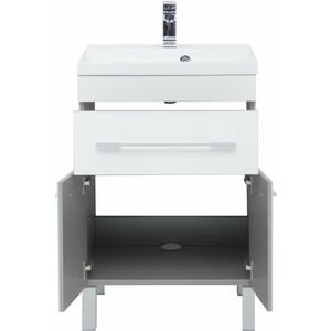 Тумба под раковину Aquanet Верона 58 с дверцами и ящиком, белая (182507)