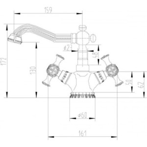 Смеситель для раковины ZorG Antic серебро (A 7009U-SL)
