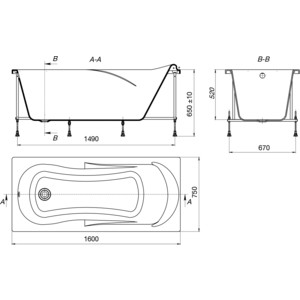 Акриловая ванна Roca Uno 160x75 (ZRU9302869)