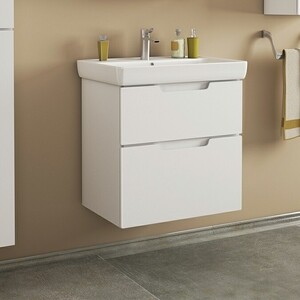 Тумба под раковину Dreja Q 55 с ящиками, белый глянец (99.0007)