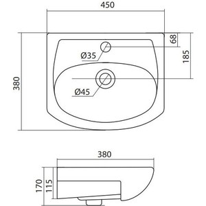 Раковина мебельная Santek Азов 45х38 (1WH112449)