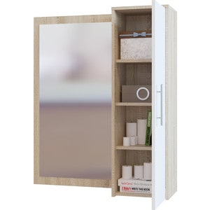 Шкаф настенный СОКОЛ ПЗ-4 с зеркалом дуб сонома/белый