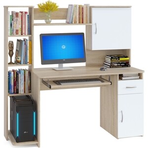 Стол компьютерный СОКОЛ КСТ-11.1 дуб сонома/белый