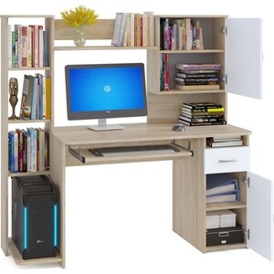 Стол компьютерный СОКОЛ КСТ-11.1 дуб сонома/белый