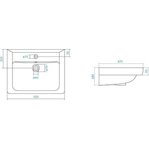 Раковина мебельная Santek Тигода 55 (1WH302126)