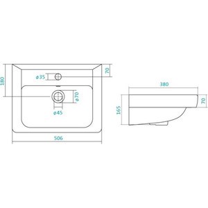 Раковина мебельная Santek Тигода Мини 50х38 (1WH302128)