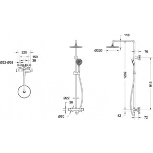 Душевая система Bravat Waterfall с термостатом, хром (F939114C-A2-RUS)