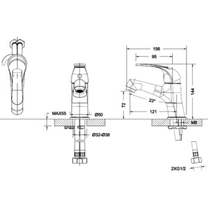 Смеситель для биде Bravat Fit (F3135188CP-RUS)