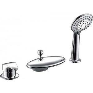 Смеситель на борт ванны Bravat Niagara на 3 отверстия, с каскадным изливом (F5140197CP-RUS)