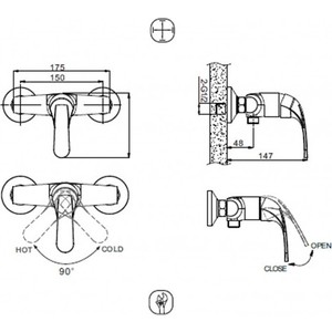 Смеситель для душа Bravat Fit (F9135188CP-01-RUS)