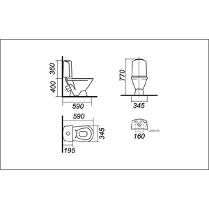 Унитаз-компакт Sanita luxe Classic SL DM сиденье микролифт Clip UP (WC.CC/Classic/2-DM/WHT.G/S1)