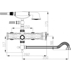 Смеситель для ванны ZorG Antic бронза (A 101WDN-BR)