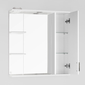 Зеркало-шкаф Style line Олеандр-2 Люкс 75 с подсветкой, белый (ЛС-00000051)