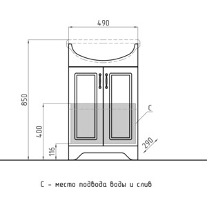 Мебель для ванной Style line Олеандр-2 Люкс 55 рельеф пастель