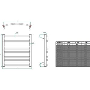 Полотенцесушитель водяной Grota Calma 48х60