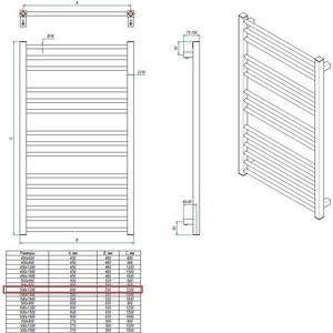 Полотенцесушитель водяной Grota Classic 53х120