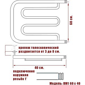 Полотенцесушитель водяной Ника Econ ПМ 60х40